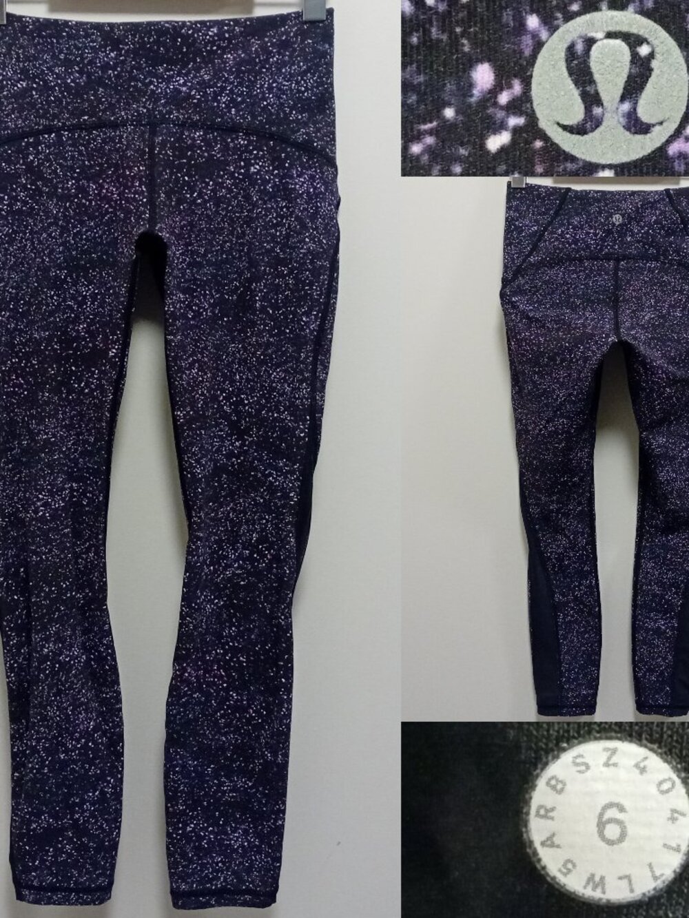 Lululemon Train Times Pant Crystalline Multi Black 6 Small 25" Luxtreme 7/8